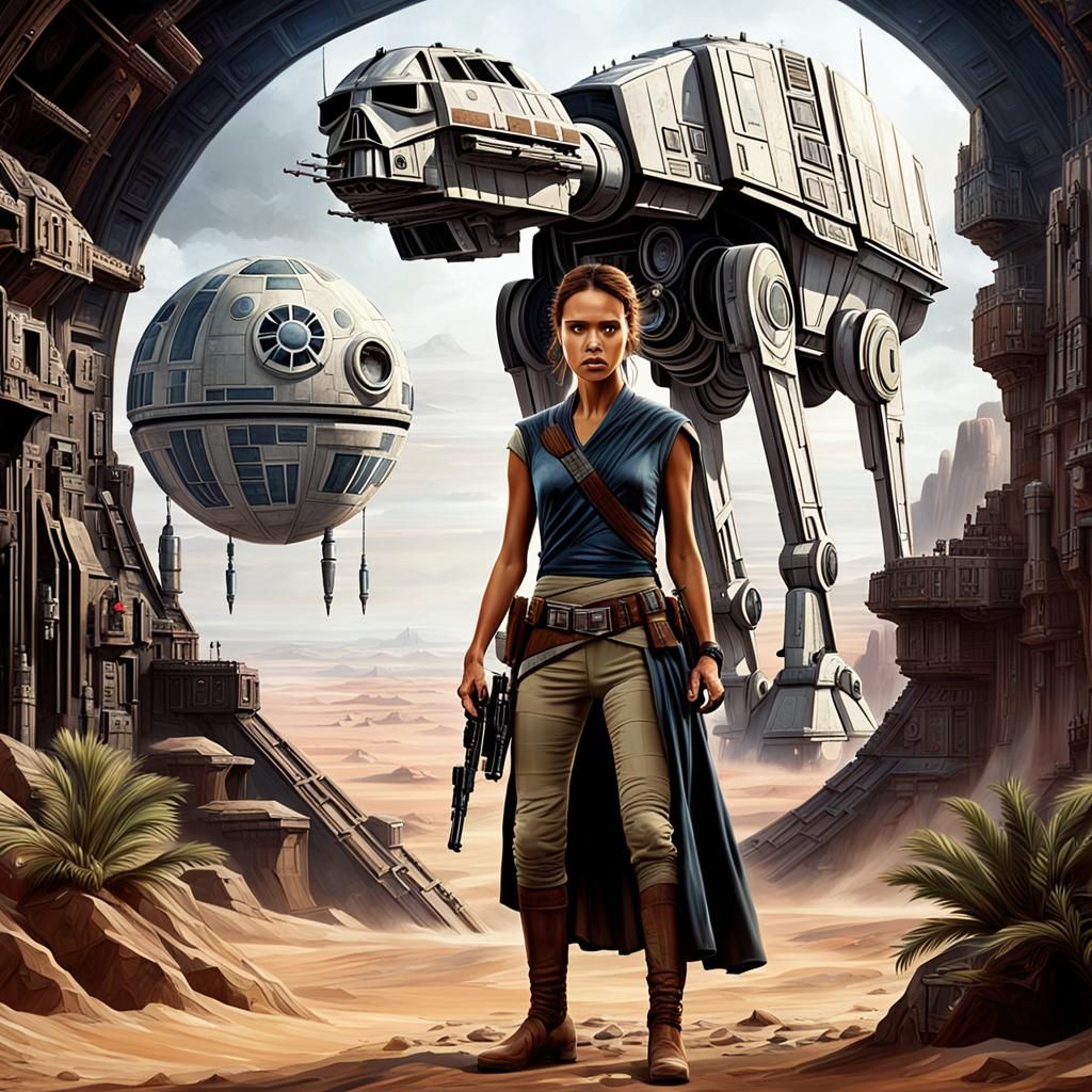 Jessica Alba as Star Wars Bounty Hunter