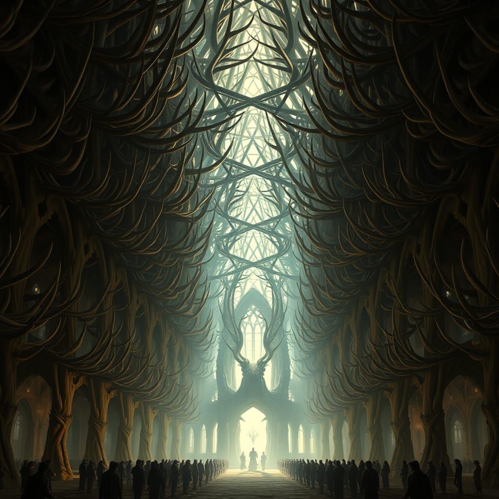 Antler Cathedral Bathed in Ethereal Light
