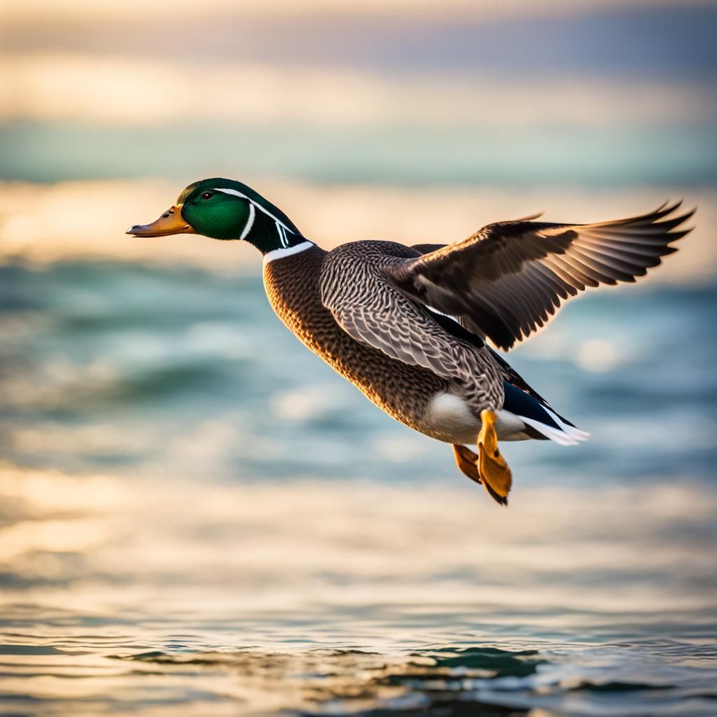 Duck's Ocean Flight: Professional Photography