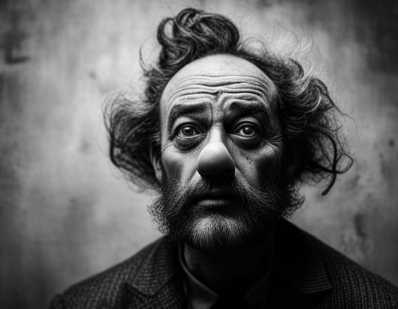 Monochrome Circus Diorama of Emmett Kelly