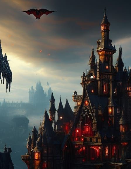 Vampire Cinderella in Dark Fantasy Style