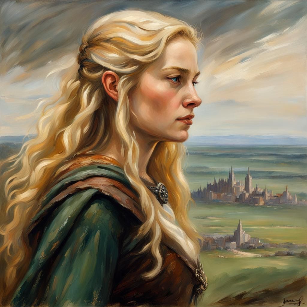 Éowyn Portrait in Style of Eugène Delacroix