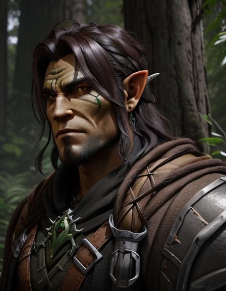 Half-Orc Druid: Primal Connection in Fantasy Art