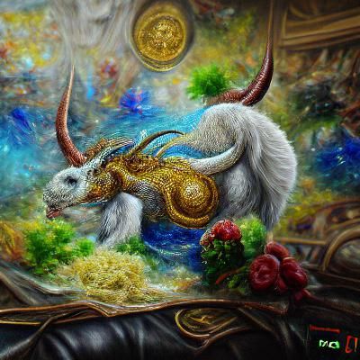 Detailed 8k Painting of Capricorn Zodiac Sign