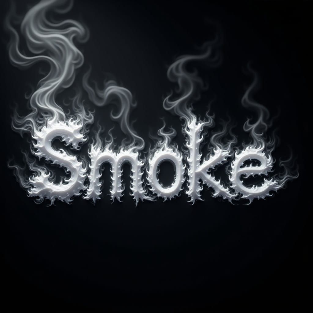 Ethereal Word Written in Drifting Clouds as Smoke