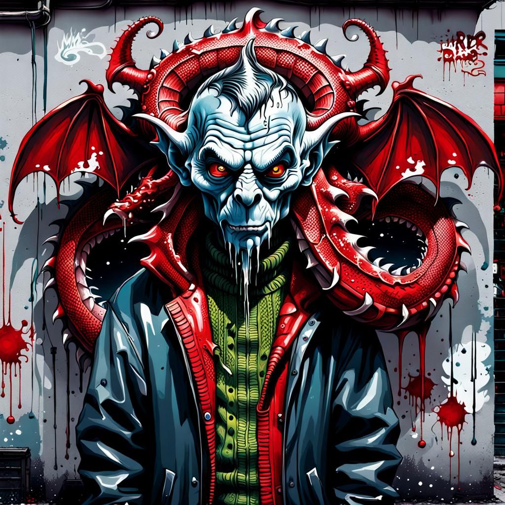 Bleeding Janus and Red Dragon, Graffiti Art