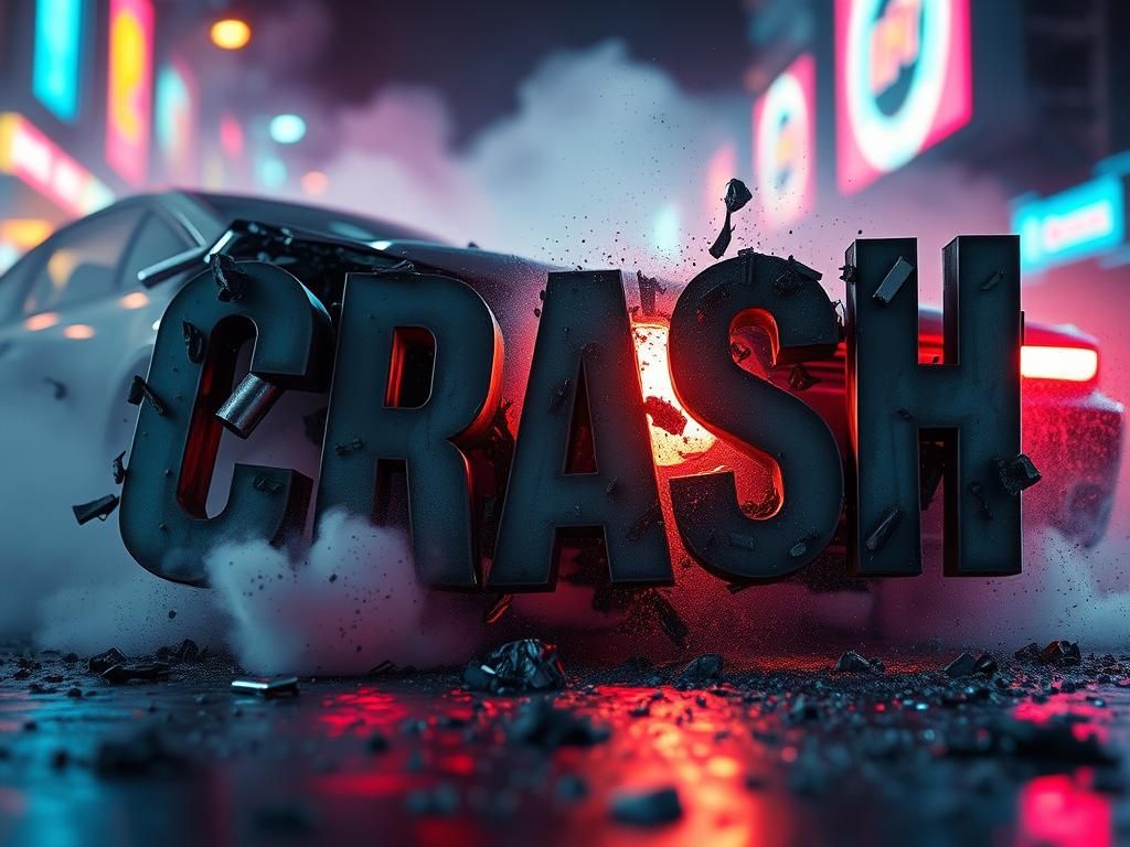 Car Crash Debris Forms 'Crash' in Dark Fantasy Style