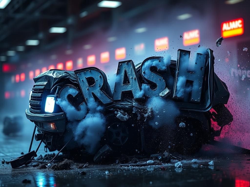 Car Crash Close-Up with Exploding Water Droplets