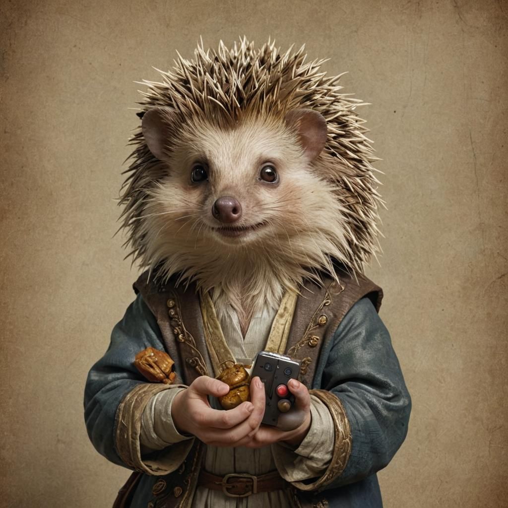 Hedgehog Video Game Role Play, Classical Art Style