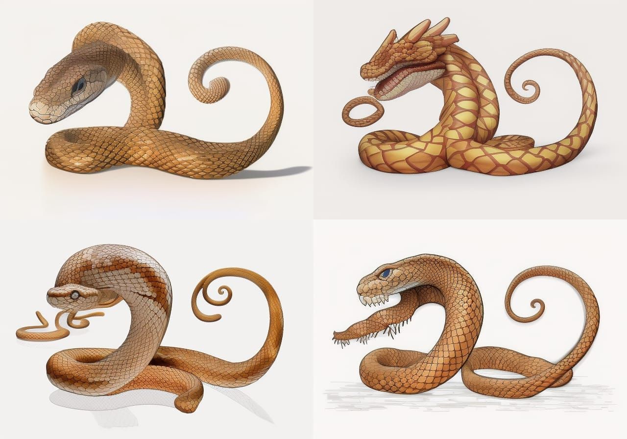 Realistic Snake with 3D Shading, Artstation Style