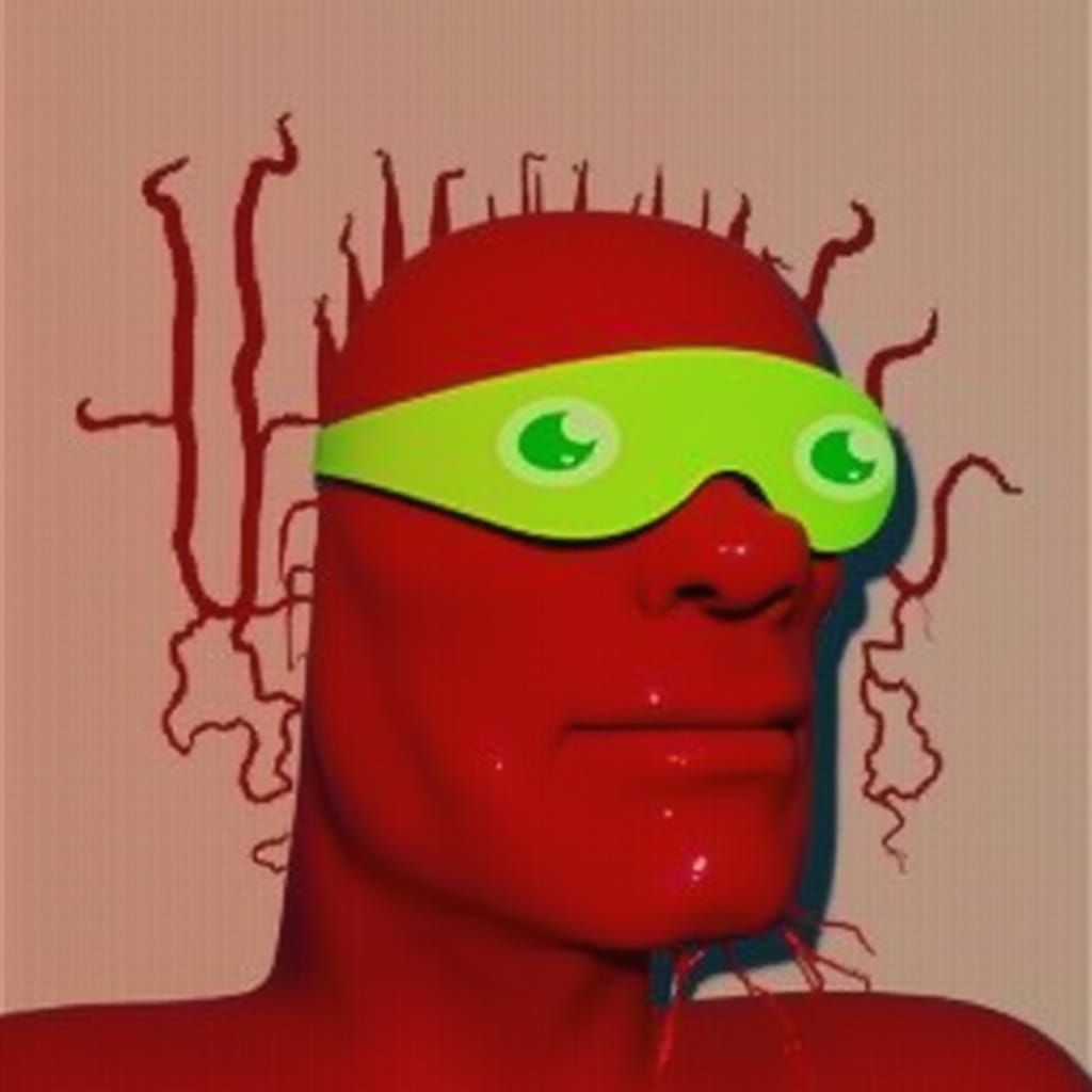 Gory Figure of Screaming Man with Exposed Organs