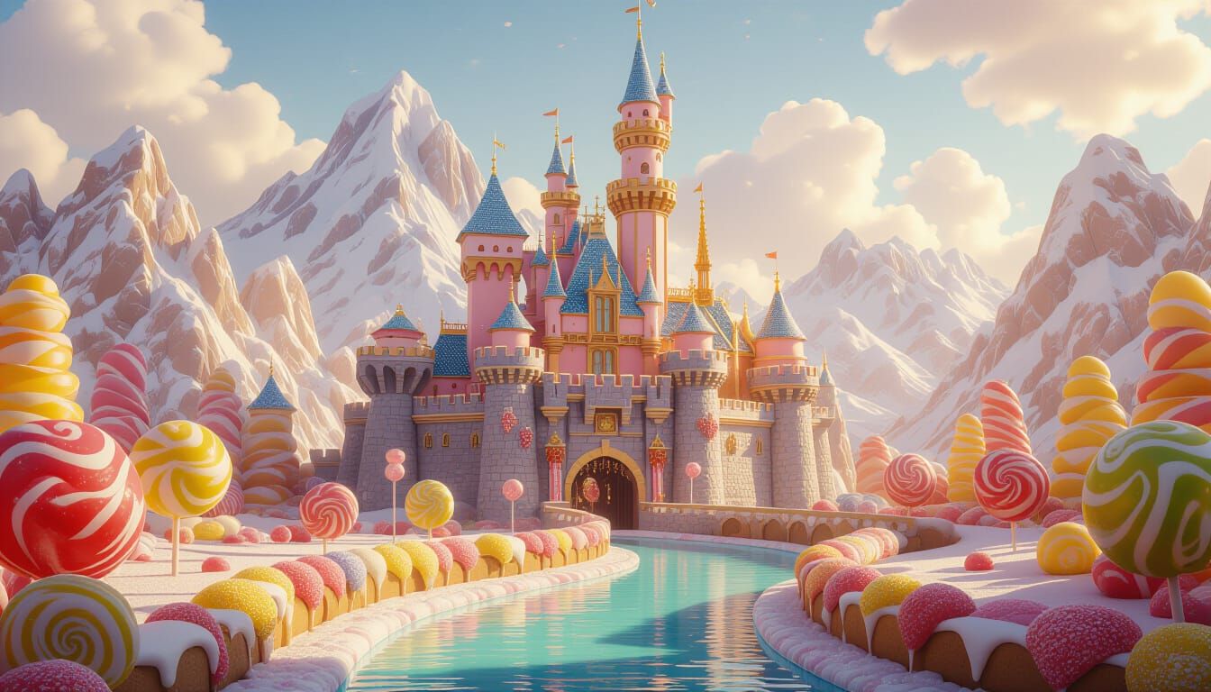 Edible Castle of Rock Candy and Gingerbread