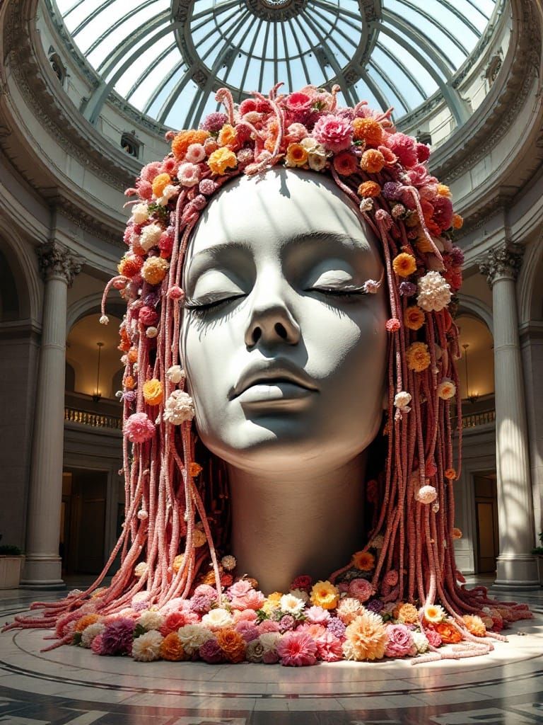 Head-Frame Rubber Painted Industrialcrochet Flower-Dreads