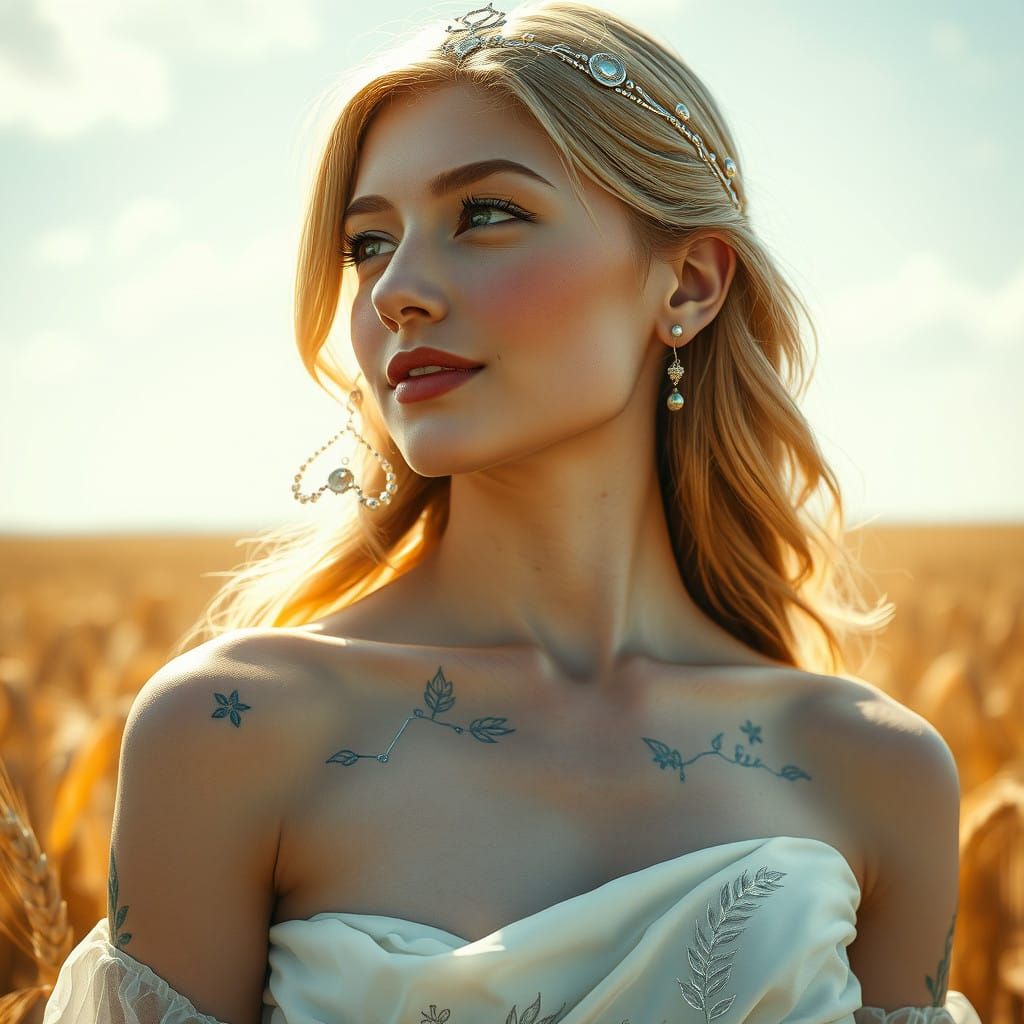 Ethereal Portrait of a Meticulous Virgo Woman