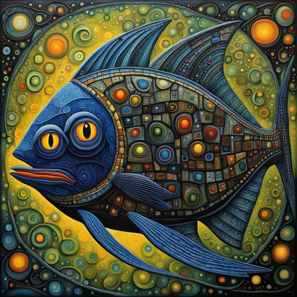 Mystic Swordfish in Expressionist Oil Painting Style