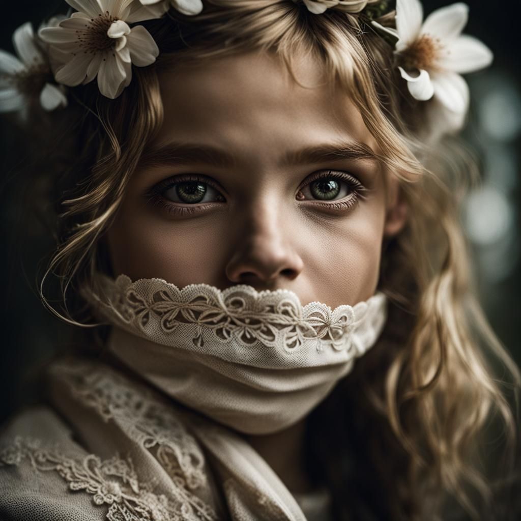 Victorian Orphan Girl Portrait in Ambient Light