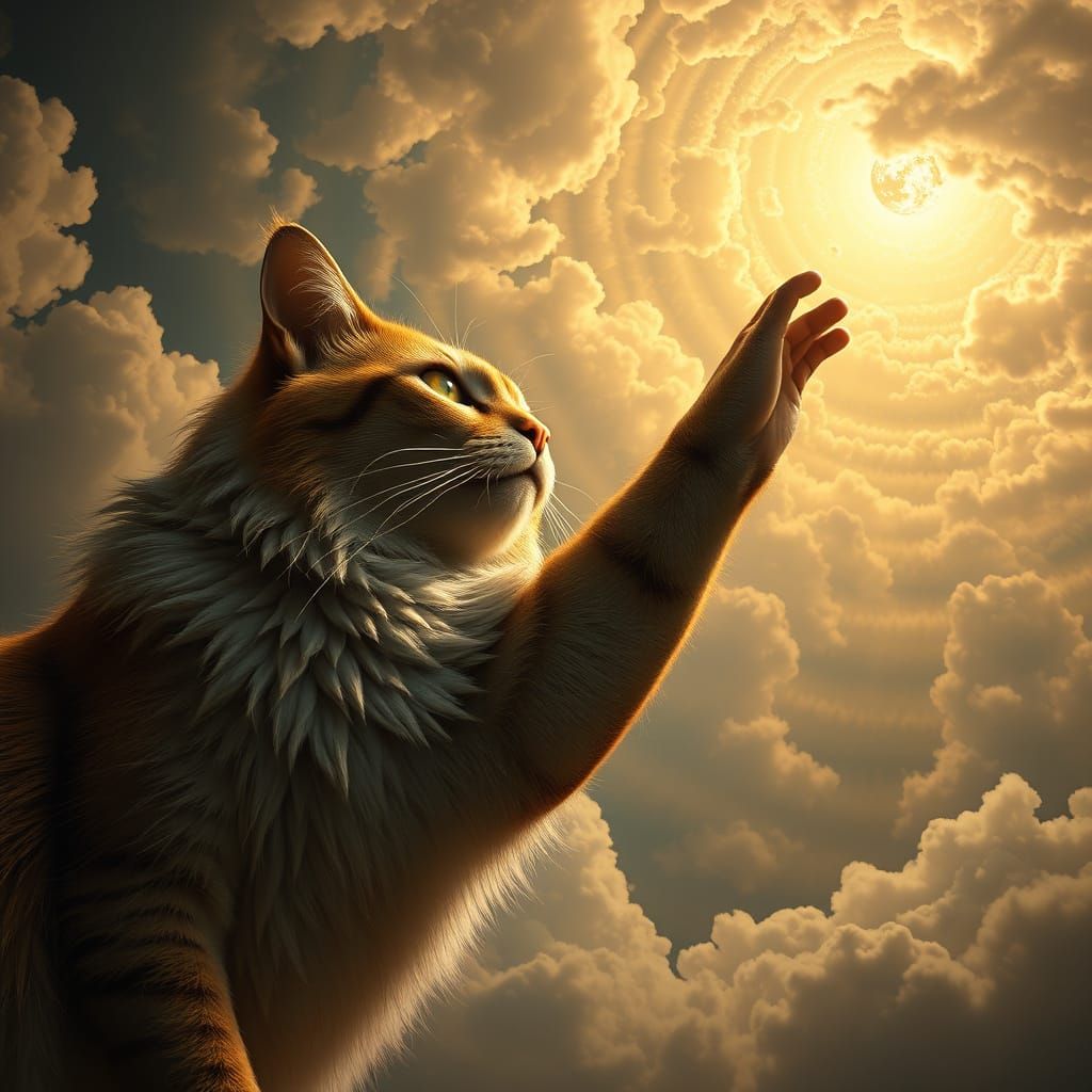 Heavenly Kitty Touches God in Cyberpunk Style
