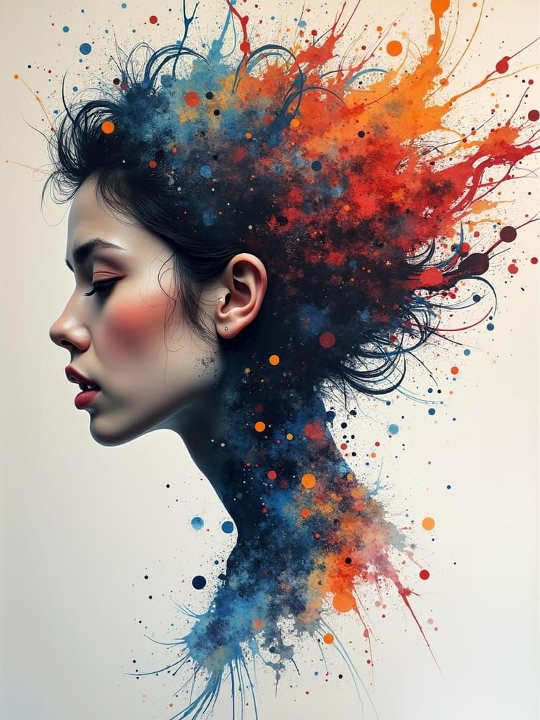 Abstract Beauty in Watercolor Impressionist Style