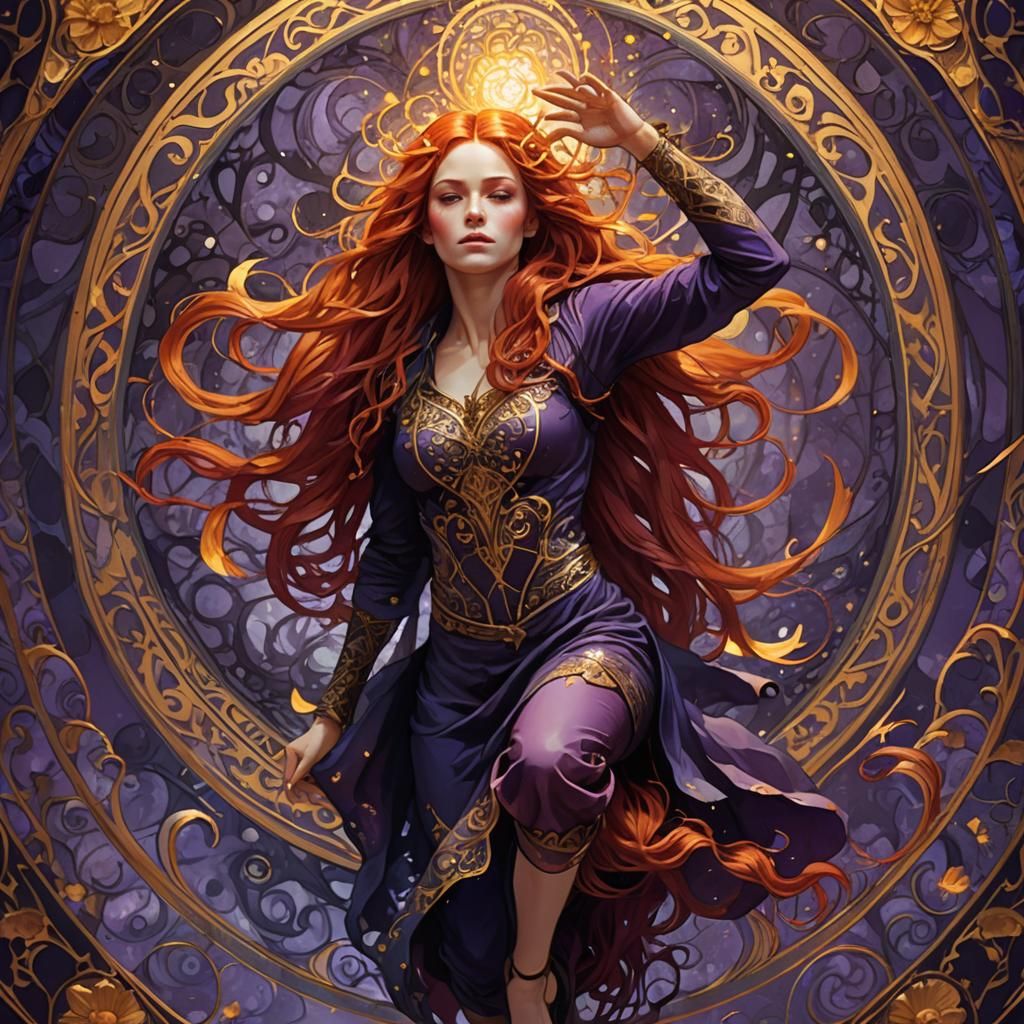 Ethereal Goddess in Handstand Pose