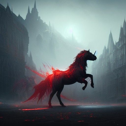Blood Unicorn of Hellfire: A Dark Fantasy Masterpiece