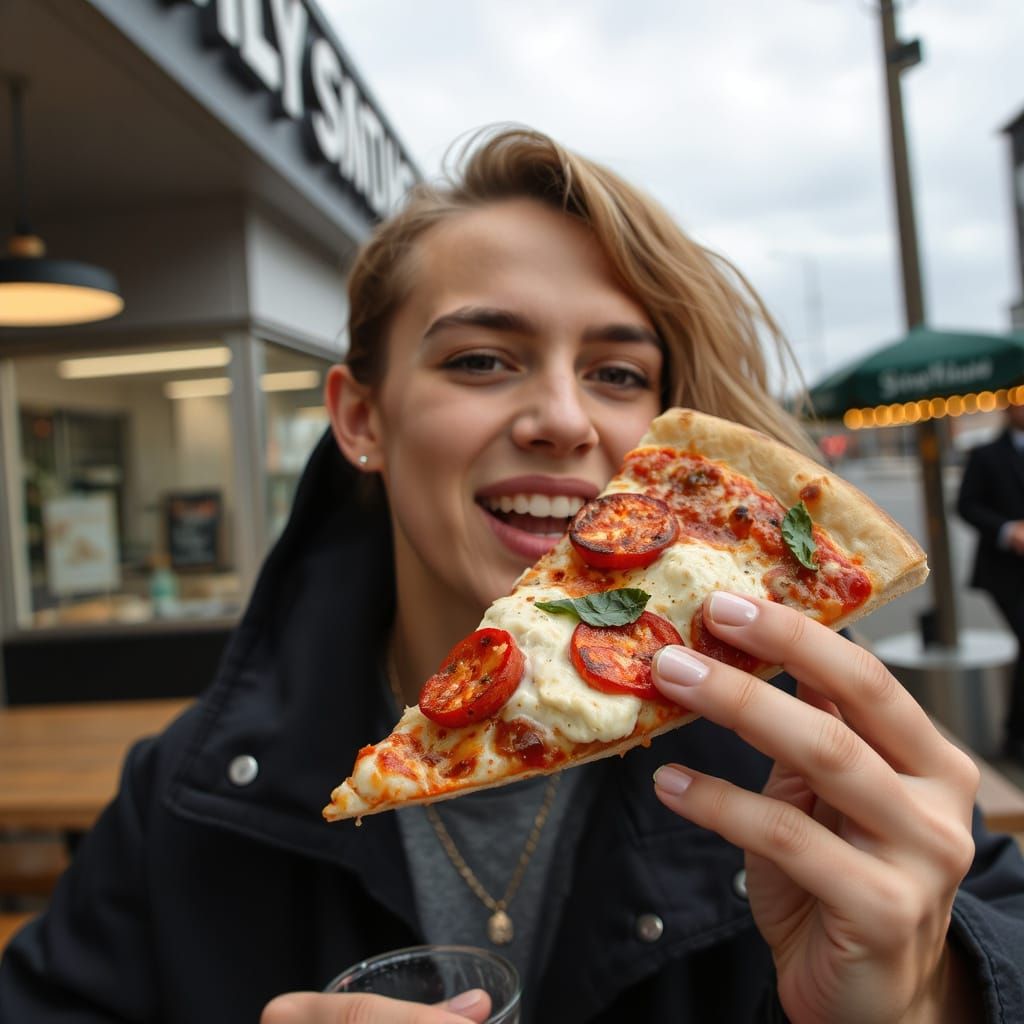 droolin' over a slice of pizza