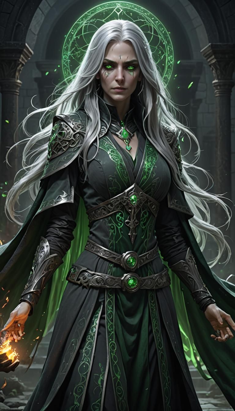 Female Necromancer in Dark Fantasy Concept Art