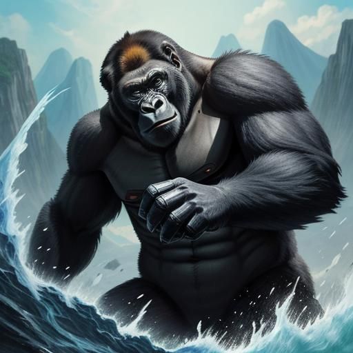 Gorilla in Anime Key Visual Style