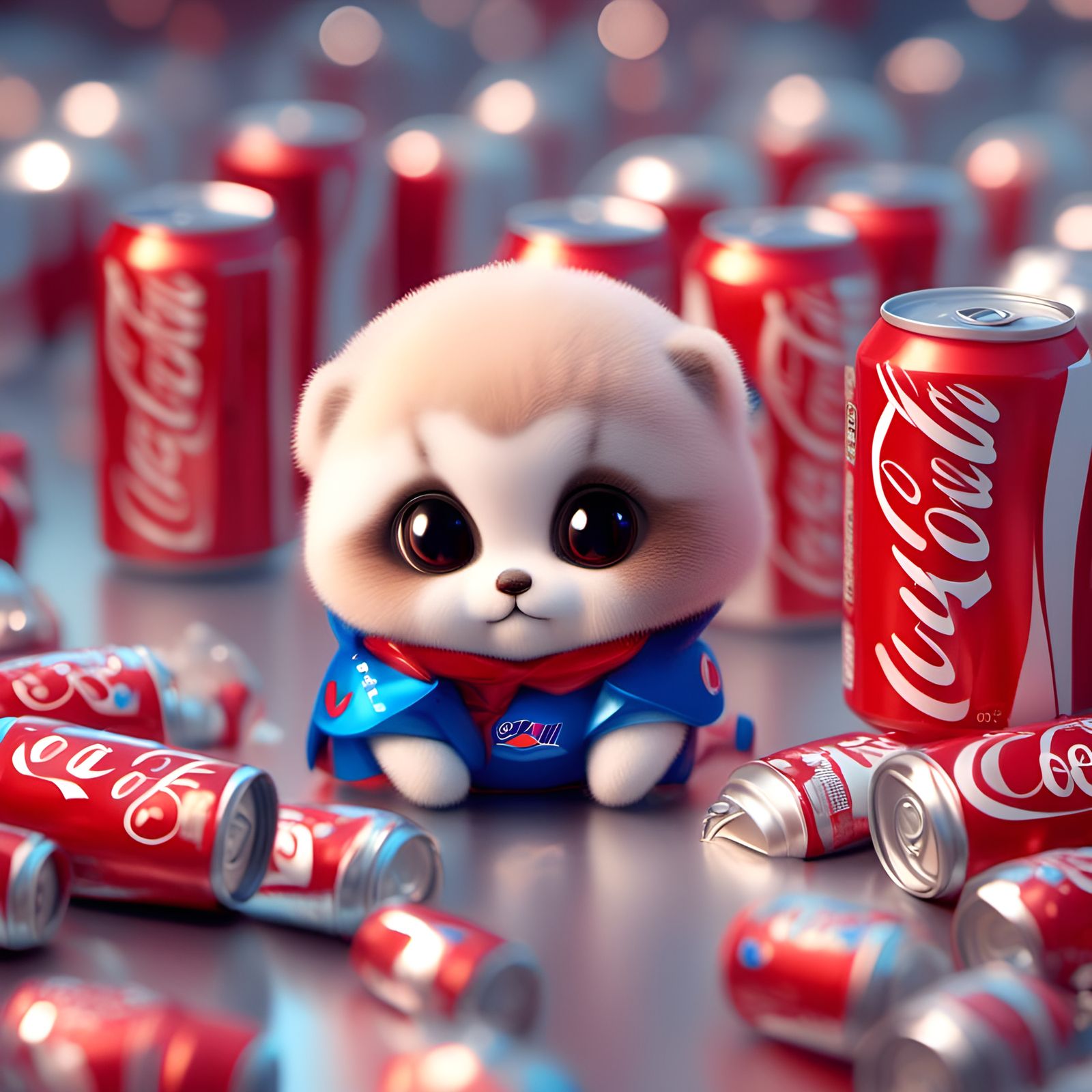 Chibified Pepsi vs Coke Cans: Digital Illustration