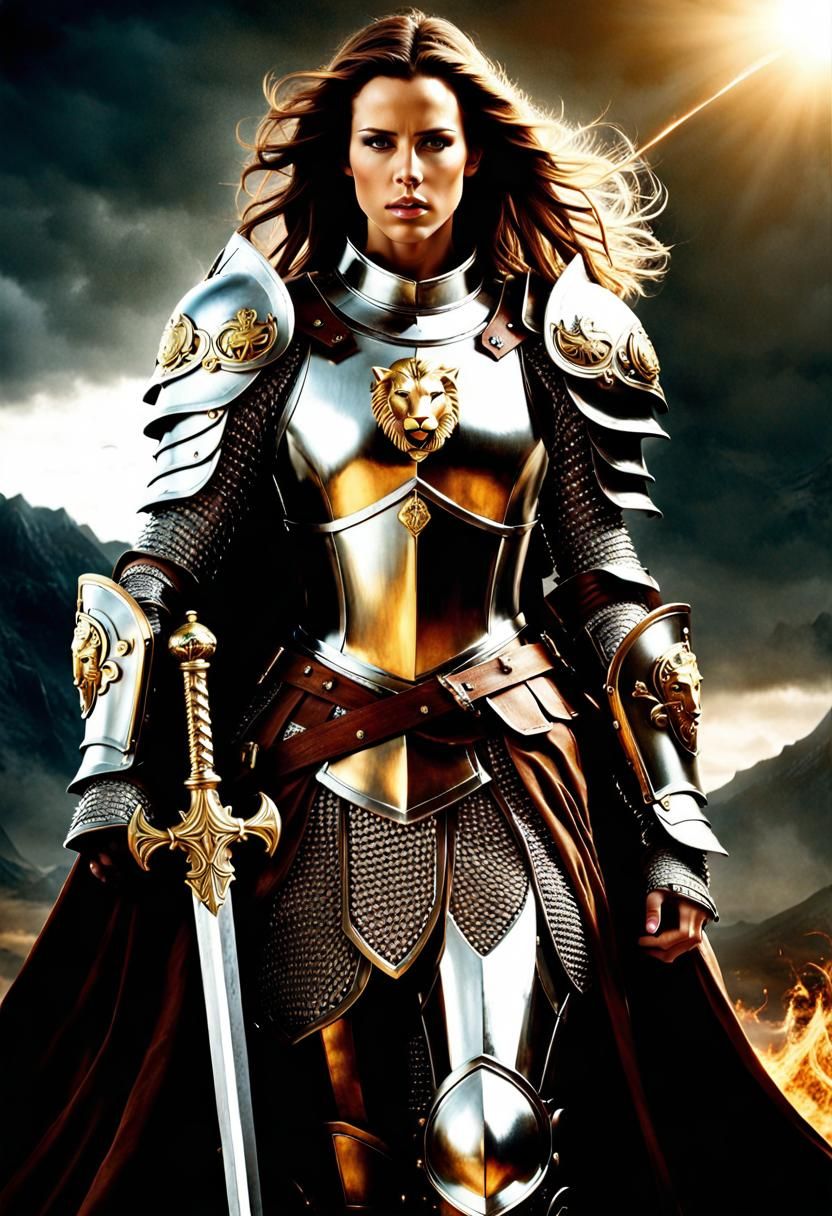 Stunning Knight Cleric Warrior with Glowing Mace