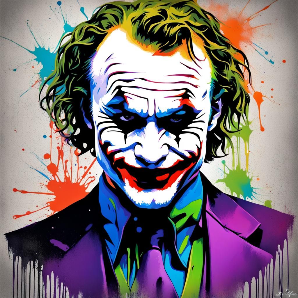 Bearded Joker Graffiti Art in Ultra Quality