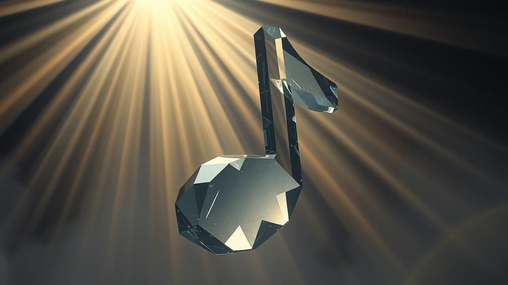 Ethereal Glass Musical Note in Liminal Space