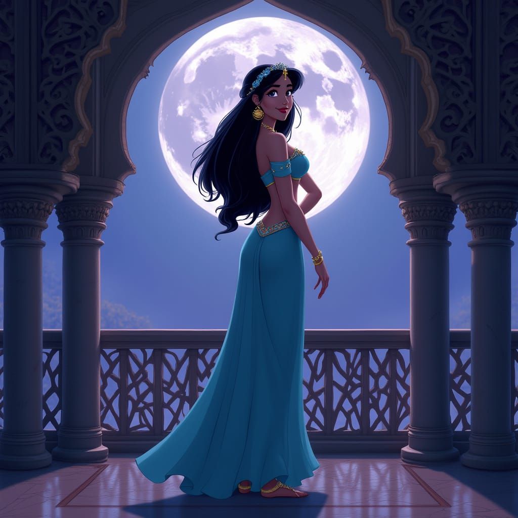 Midnight Princess of Agrabah: Ethereal Beauty in Ancient Spl...