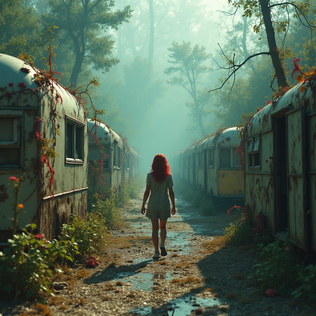 Abandoned Trailer Park Apocalypse in Hyperrealistic, Cinemat...