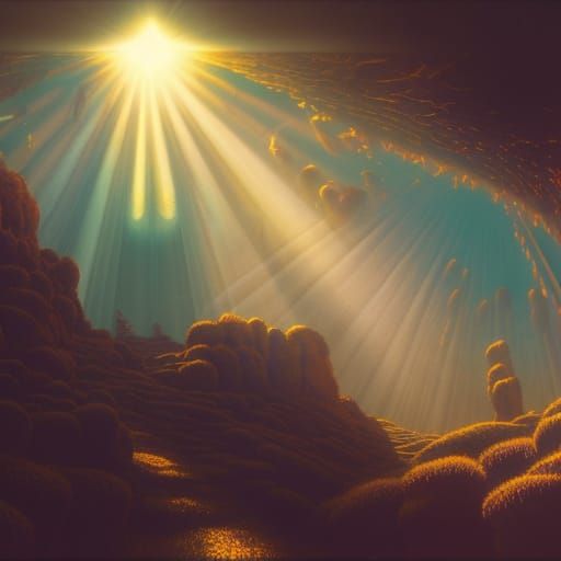 Surreal Sci-Fi Landscape in Glitchcore Style