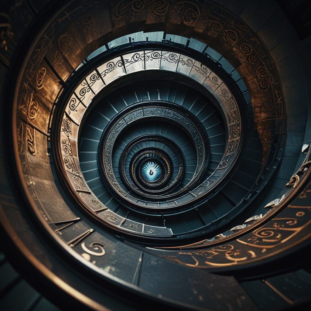 Vertigo Art: Skewed Horizon with Distorted Geometry