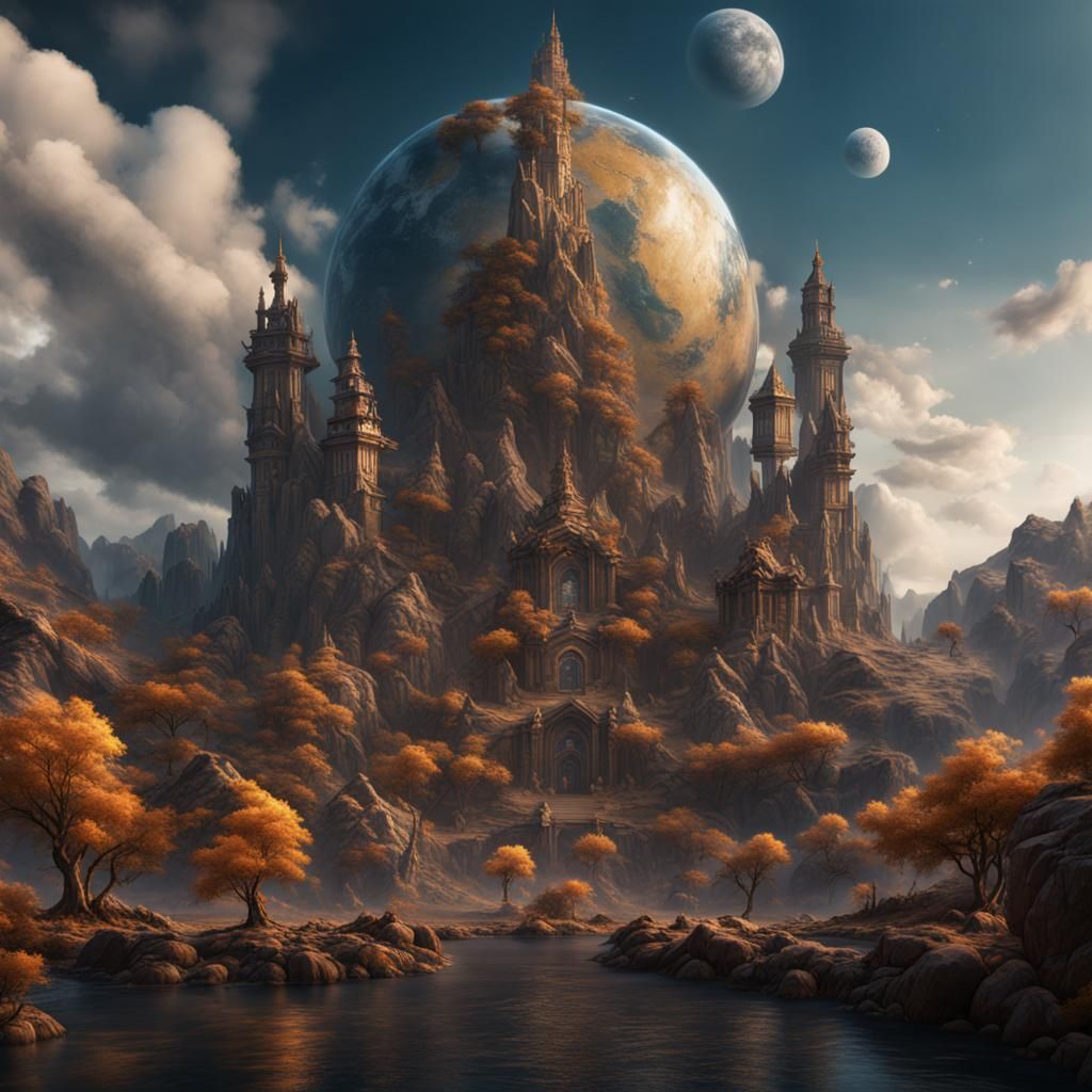 Detailed Matte Painting of Earth God