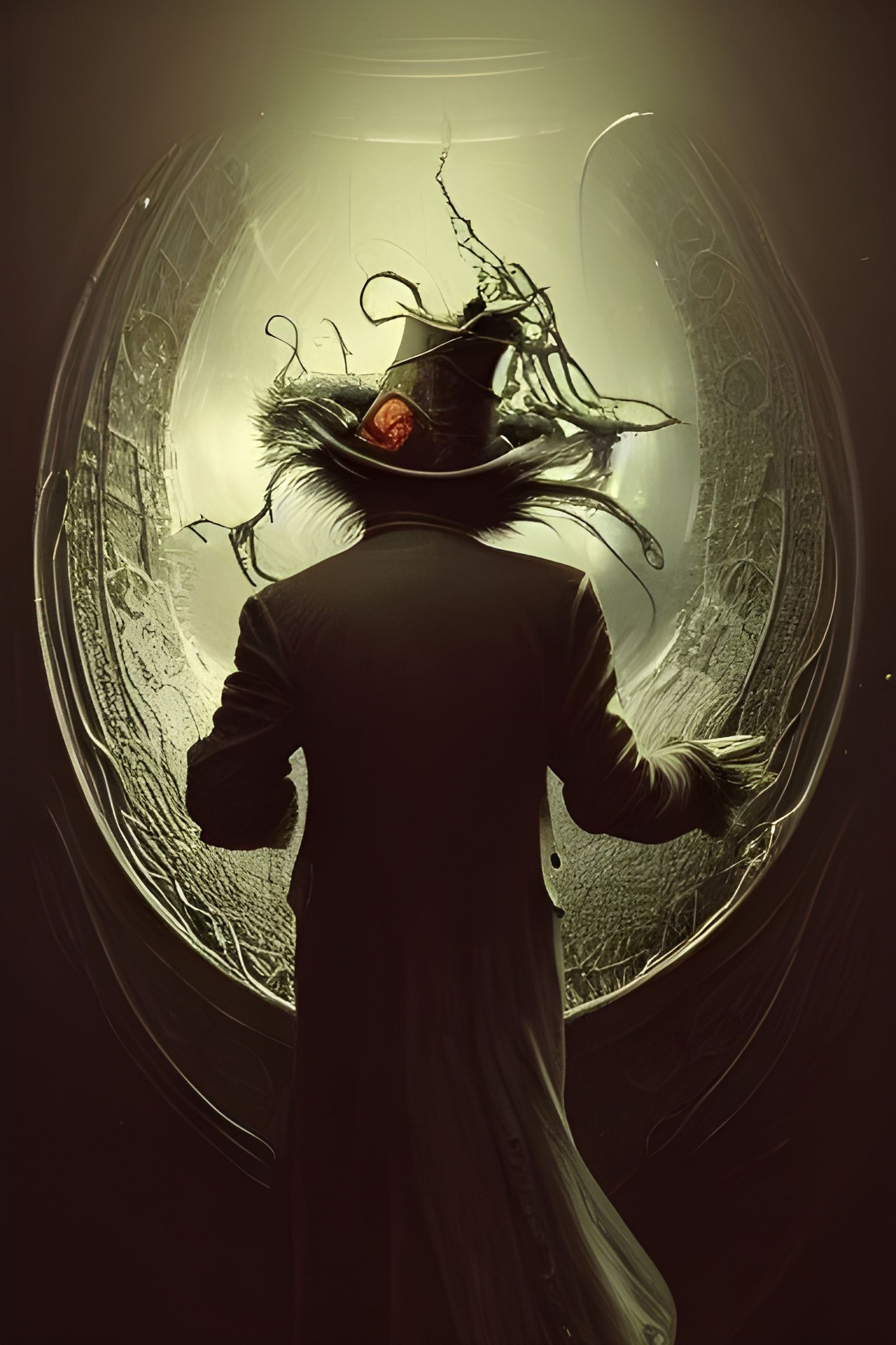 Eldritch Mad Hatter Portrait in 3D Rendering