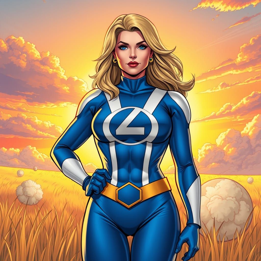 Marvel's Susan Storm in Elegant Golden Field