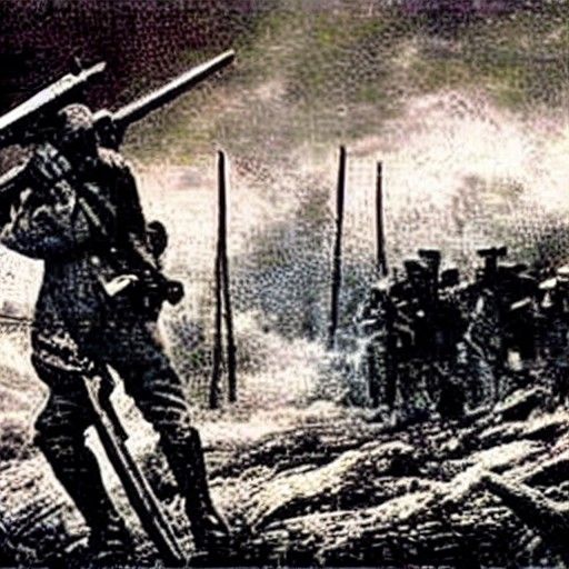 World War 1 Battlefield Scene