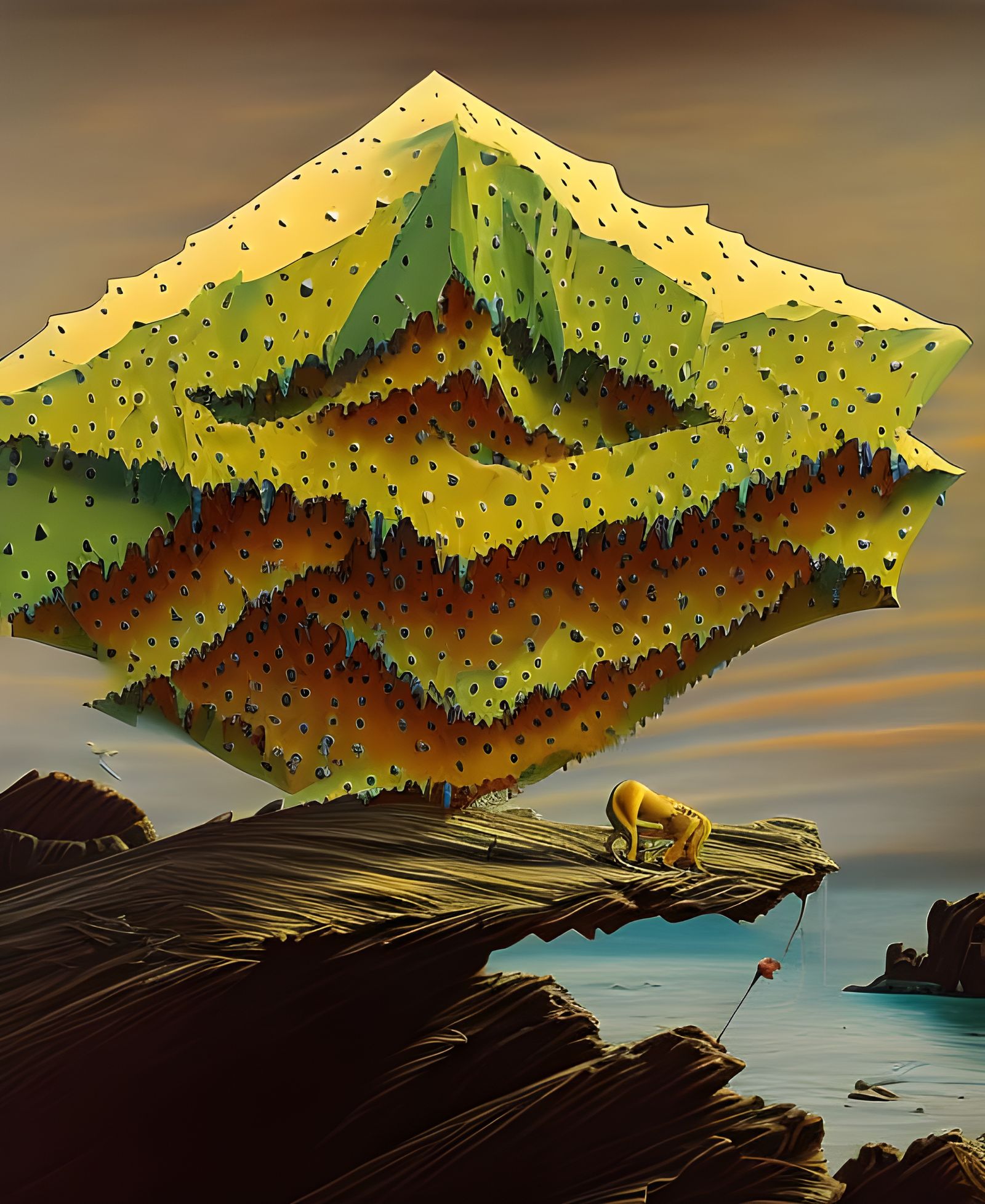 Abstract Rock Singer Portrait in Surreal Style