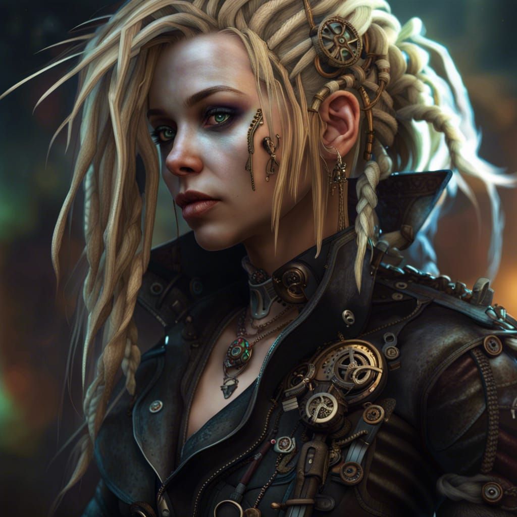 Steampunk Girl in Apocalyptic Gothic Scene