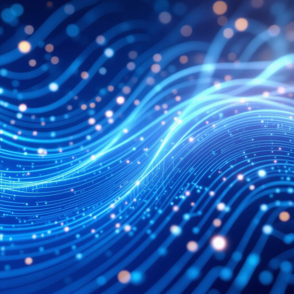 Abstract Blue Silver Data Lines Digital Background