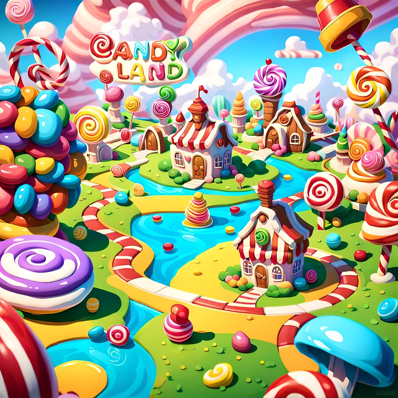 Candy Land Board Game-Themed World