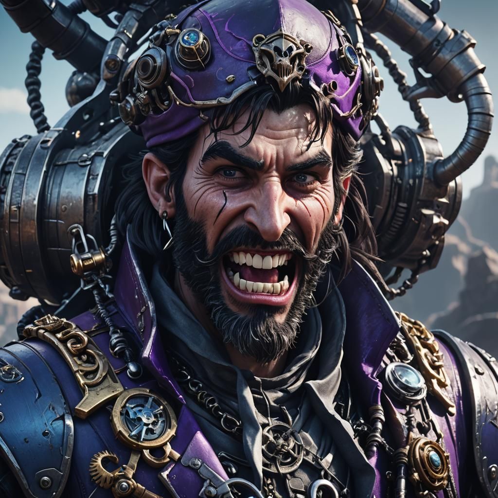 Captain Hook in Futuristic Sci-Fi Concept Art