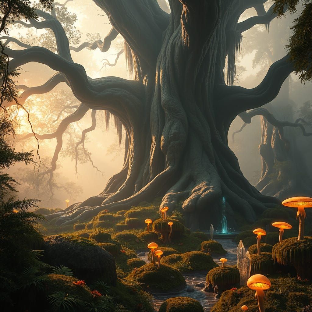 Ancient Tree Shatters Through Mystical Realm