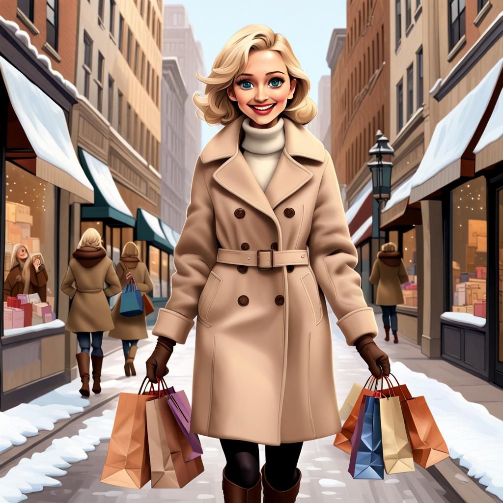 Festive Shopping Scene in Keane and Sugar Style