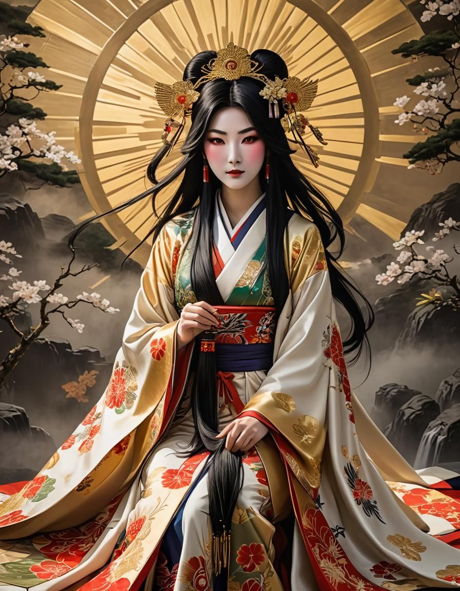 Amaterasu: Japanese Sun Goddess Portrait