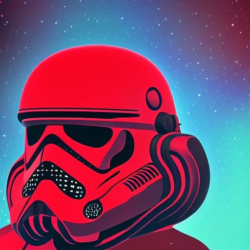 Red and Black ARF Trooper Cosmic Illustration