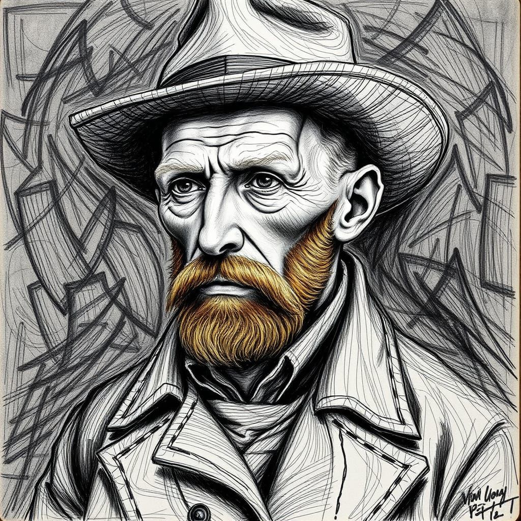 Post-Impressionist Portrait of a Haunted Artist