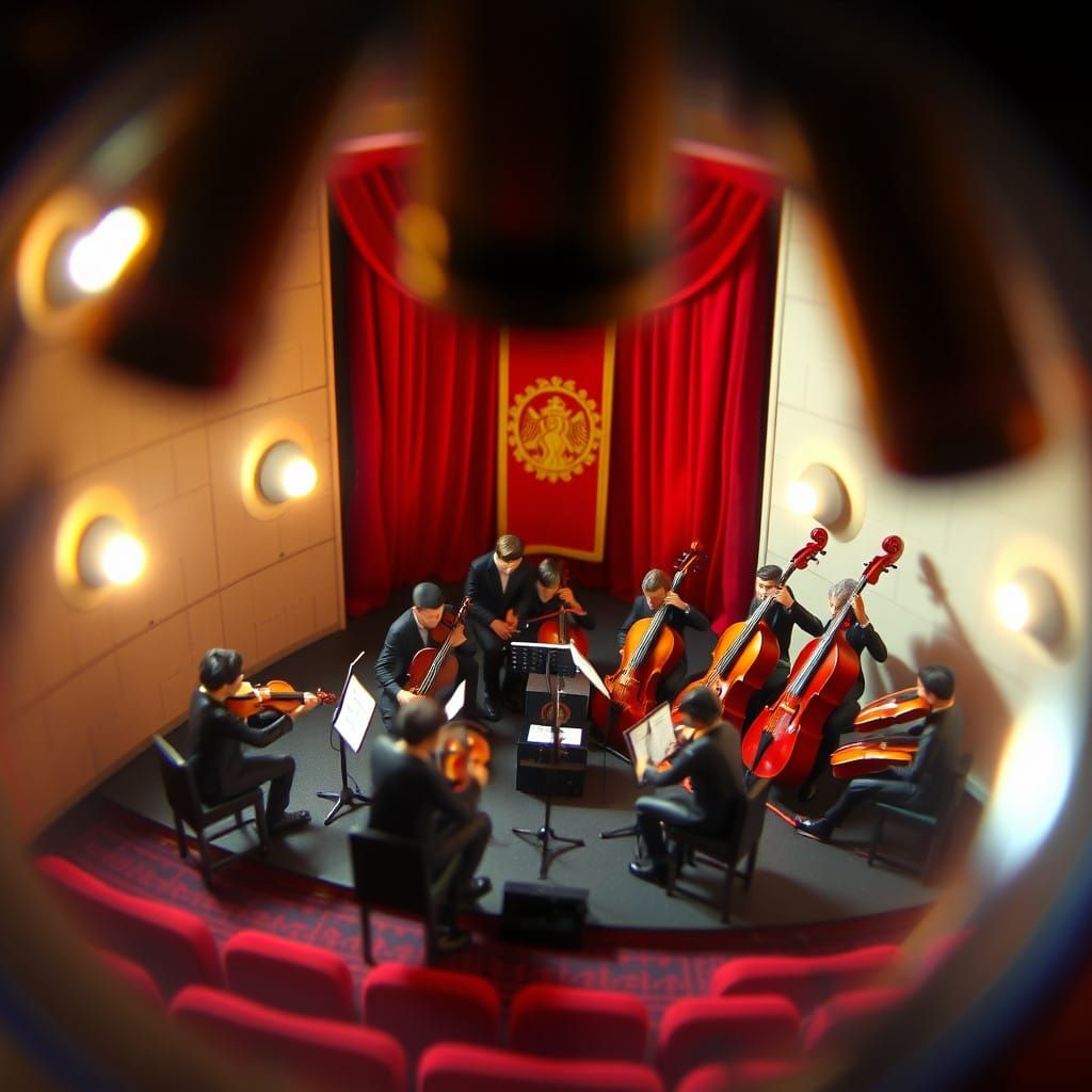 A Microscopic Orchestra Performs in a Vibrant, Surreal Theat...
